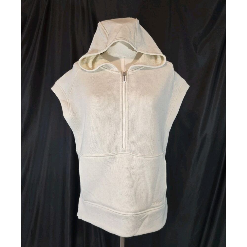 Smartwool Womens Almond Recycled Terry Short Sleeve Hoodie Sweatshirt Small